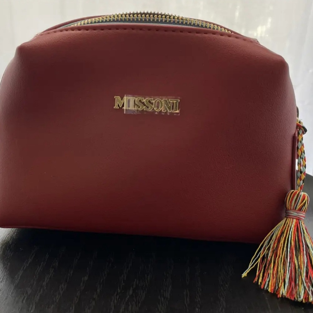 NWT- Missoni Red Makeup Toiletries Bag Pouch - Picture 2 of 13